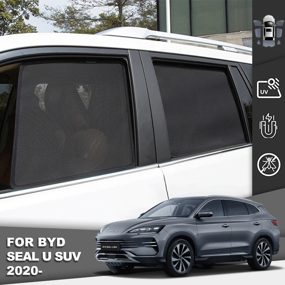 

For BYD Seal U SUV Sealion 6 2021 2022 2023 2024 Magnetic Car Sunshade Front Windshield Curtain Rear Side Baby Window Sun Shade