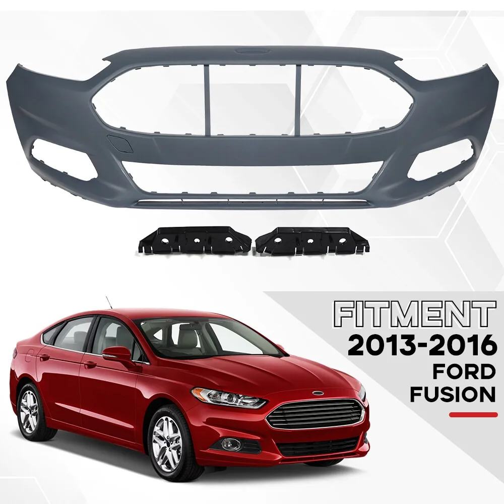 

Комплект накладок на передний бампер с кронштейнами для Ford Fusion 2013-2016, грунтованный