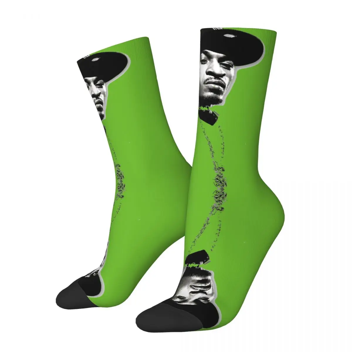 Crazy The GOD Rakim Sock for Men Hip Hop Harajuku rapper Seamless Pattern Printed Boys Crew Sock Novelty Gift official-website