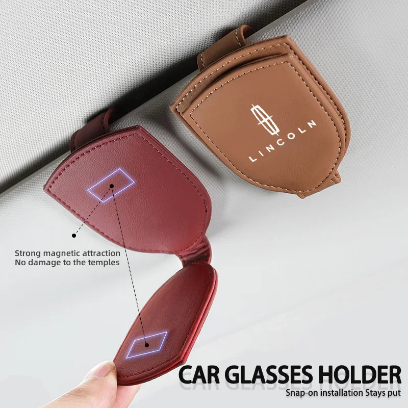 Car Sun Visor Glasses Clip Hanger Fastener Sunglasses Holder For Lincoln Aviator Navigator Continental Nautilus Flyer Corsair