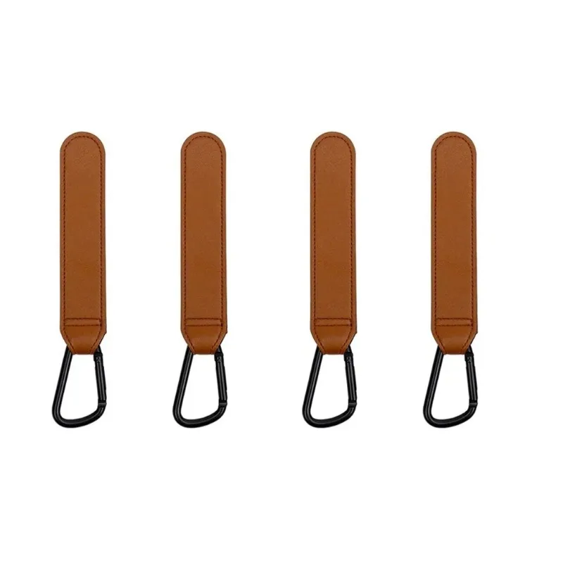 1/4pcs Stroller Hooks Baby Diaper Bag Hook Organize PU Leather Adjustable Pram Multi-function Hook Strong Bearing High Quality