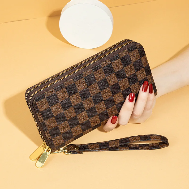 Wallet female long large-capacity coin purse double zipper women's clutch bag multifunctional mobile phone bag coin purse bag fe