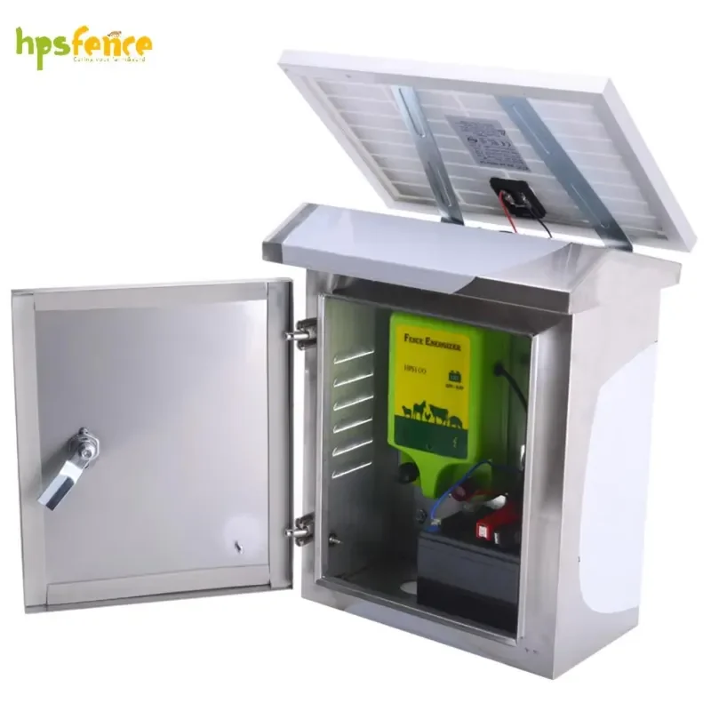 Brand For Waterproof 1J Solar Fence Energizer 10KM 9000V High Voltage with Stainless Steel Box for Livestock Animal Fencing view 6