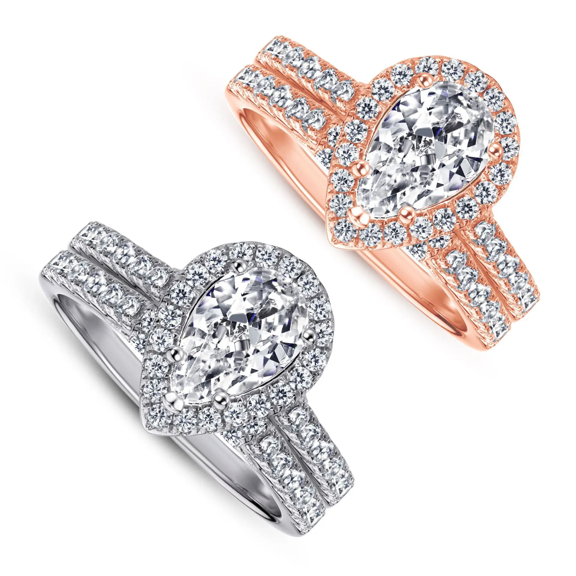 

【JYJZZ116】s925 sterling silver ring new fashion water drop shape with zirconia ring