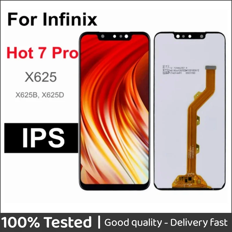 

6.2" For Infinix Hot 7 Pro X625 LCD Display Touch Screen Digitizer Complete Assembly for Infinix X625 Display