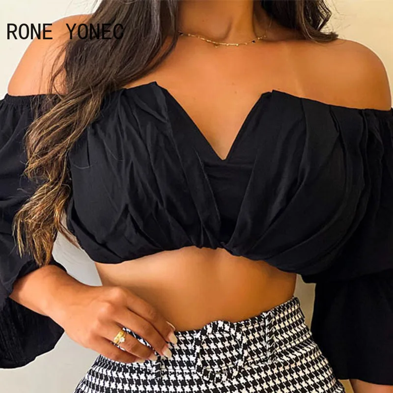 Women Chic with Belt Slash Small V Neck Three Quarter Sleeves Houndstooth Pattern Bottom& Solid Top Bodycon Skirt Sets