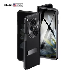 For OnePlus Open Original Design Genuine Leather Case for Oppo Find N3 Glass Screen Protector Kickstand Shockproof Back Cover
