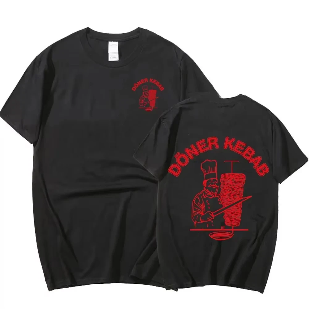 Vintage Doner Kebab Print T-shirt Graphic T-shirt High Quality Men's and Women's Short Sleeved T-shirts Men's Street Wear Tops