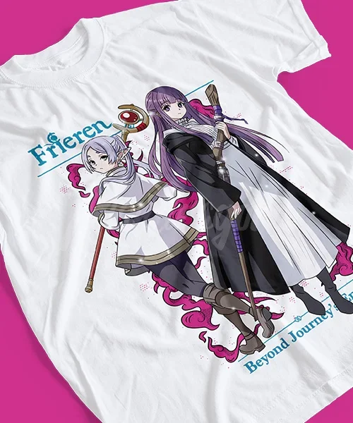T-shirt Anime pour Sousou No Frieren, Amigas et Maestra Fern