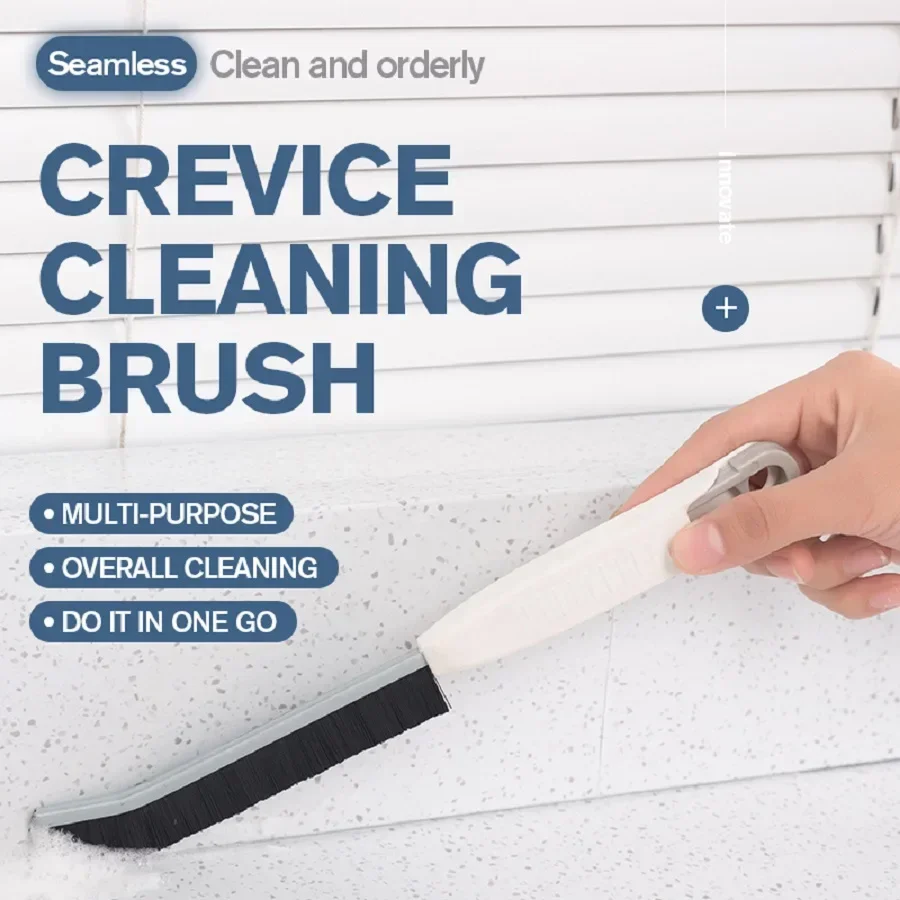 Long Handle Hard Bristle Gap Cleaner Brush with Hook for Kitchen Bathroom Living Room Daily Cleaning - Kitchen Cleaning Tool