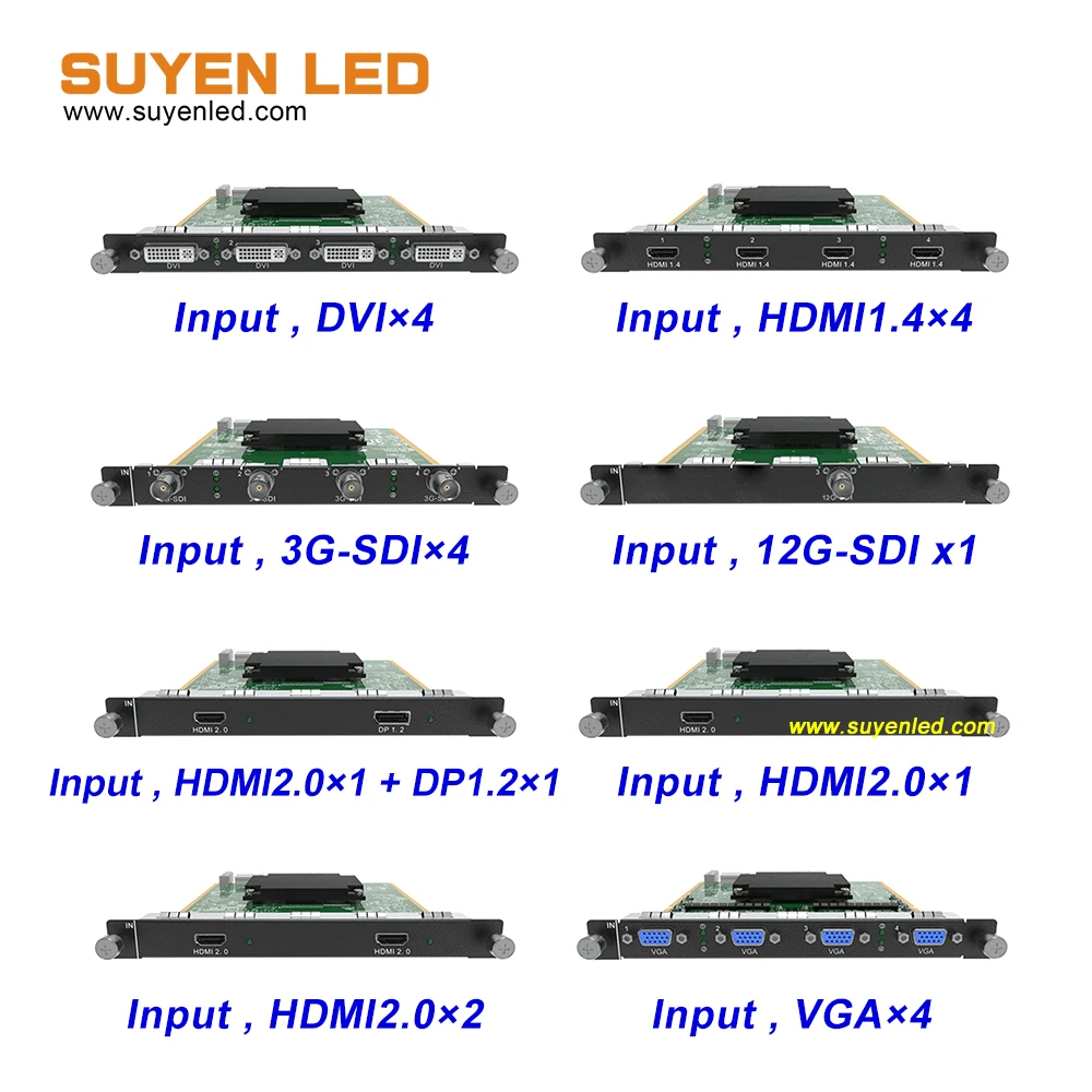 NovaStar H Series DVI HDMI 3G-SDI 12G-SDI HDMI2.0 DP1.2 VGA CVBS DP1.1 LED Screen Input Card for H2 H5 H9 H15