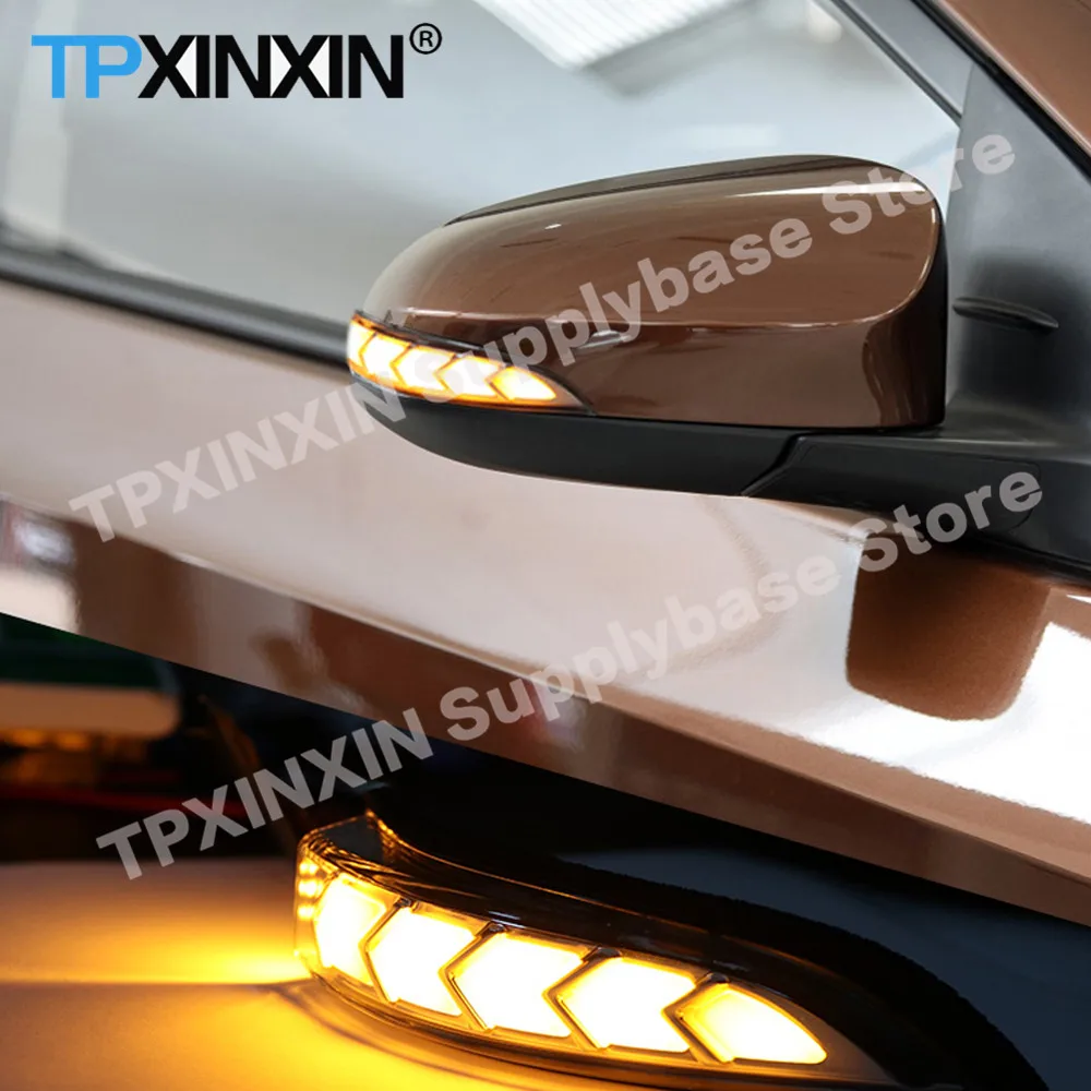 LED DRL Flowing Side Rear-view Mirror Dynamic Turn Signal Light Lamp For Toyota Vios Altis Yaris Corolla Camry Accessories