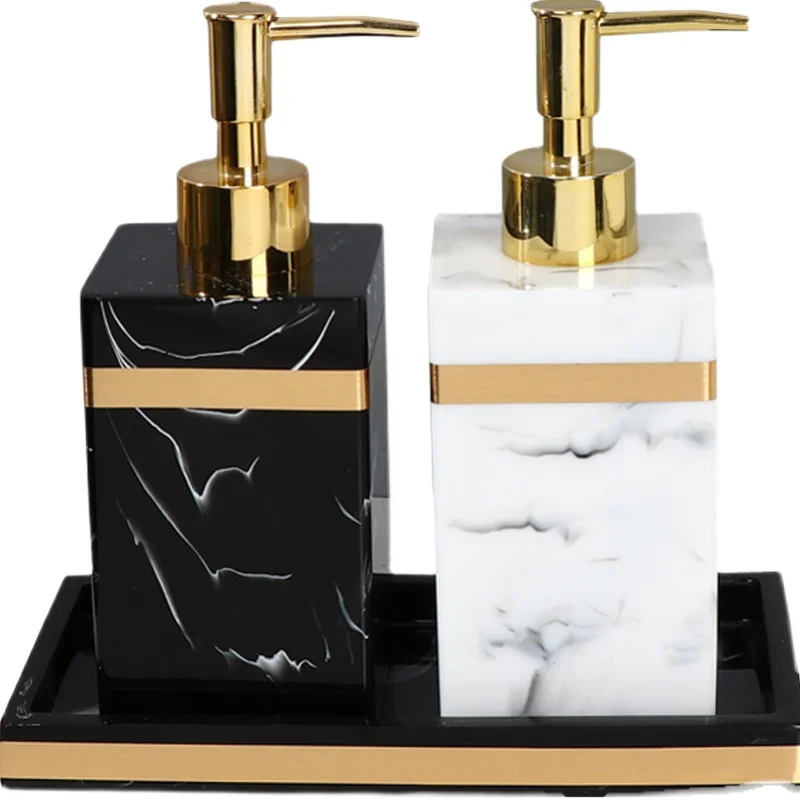 Travel Resin Square Bottle Dispenser Soap Lotion Shower Gel Empty BottleDispenser Bathroom Liquid  for   400/500ml