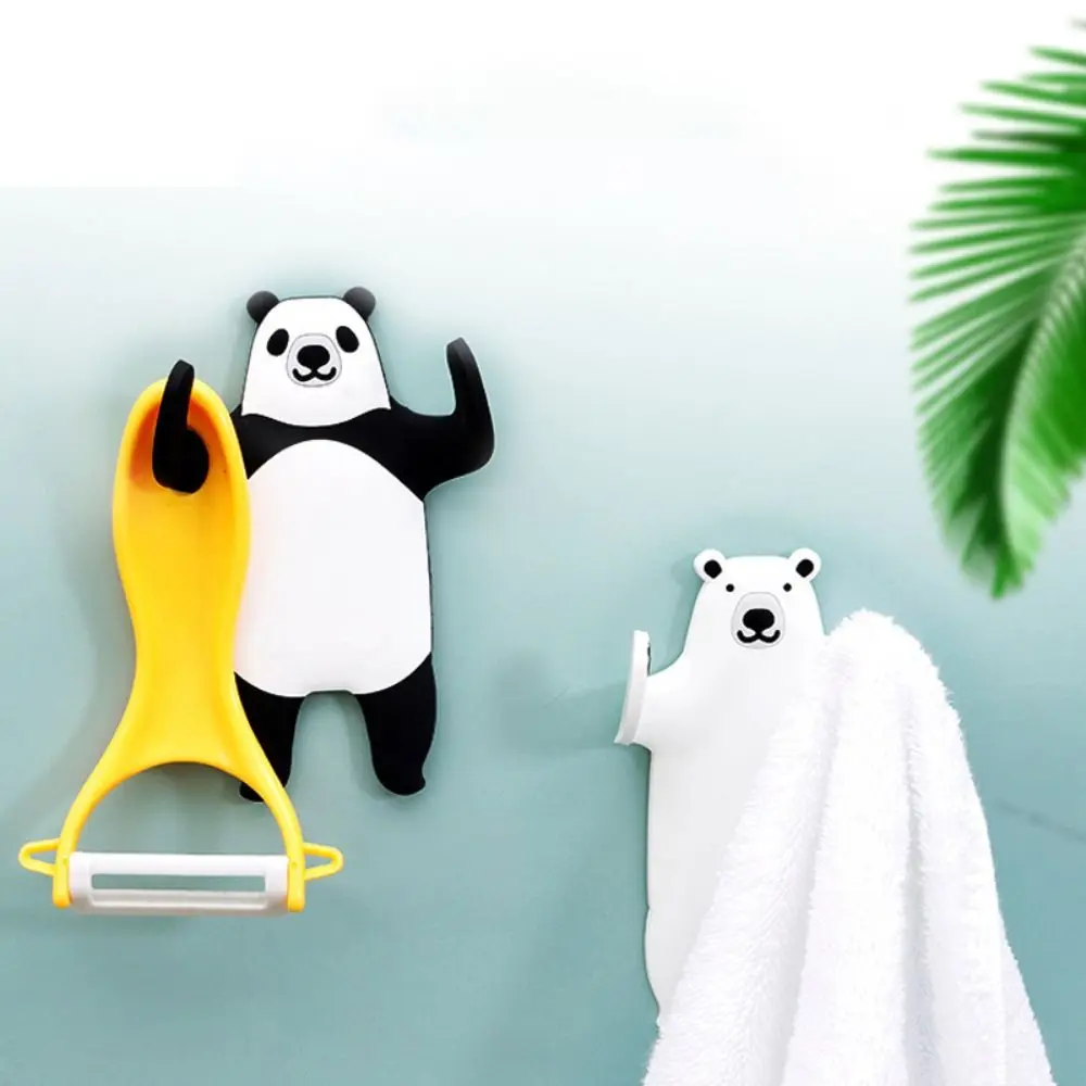 Panda Dog Traceless Hook High Quality Creative Animal Repeated Paste Creative Animal Hook Soft Foldable Animal Tail Hooks