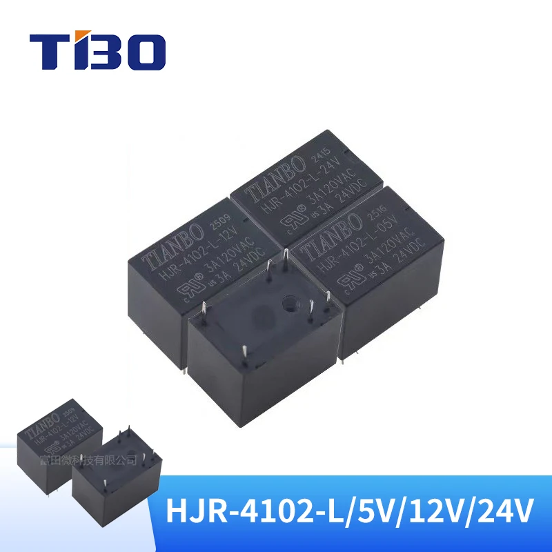 

5Pcs TIANBO HJR-4102-L Relay 6Pin 3A 5V 12V 24VDC Communication Relay Set for Electronic Projects