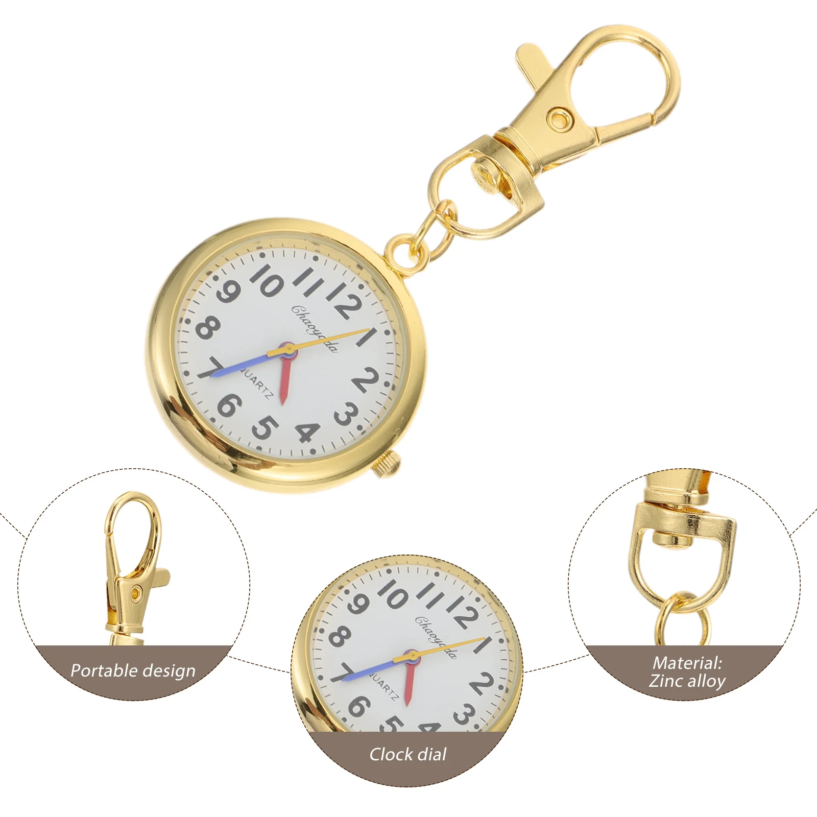 1 pc Large Digit Number Watch For Kids Elderly Alloy Pocket Watch Portable Simple Design Children Gift Big Numbers Student