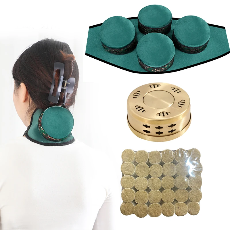 

Латунная медная коробка, бездымная сумка для прижигания hierbascatoriales Burner Moxa Therapy Body Acupoint Meridian Теплый массаж