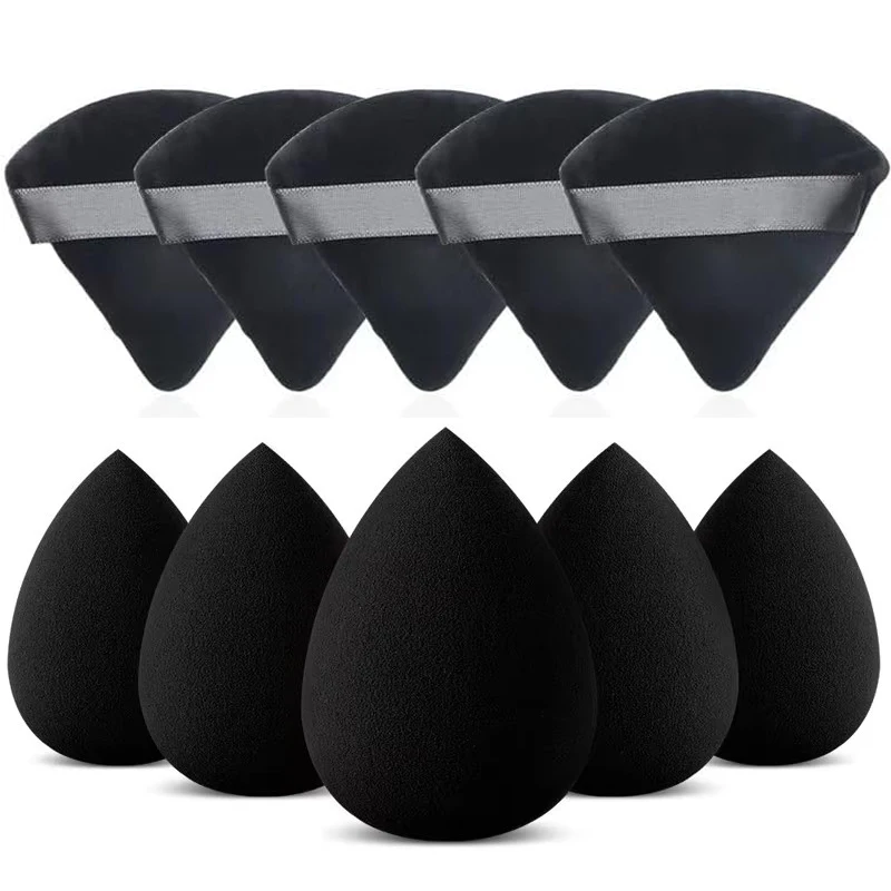 قطع مثلث مائل منفوخة لمستحضرات التجميل ، تجميل الأساس ، كونسيلر ، لوازم مكياج الوجه ، بودرة سائبة ، 10 أو البيض