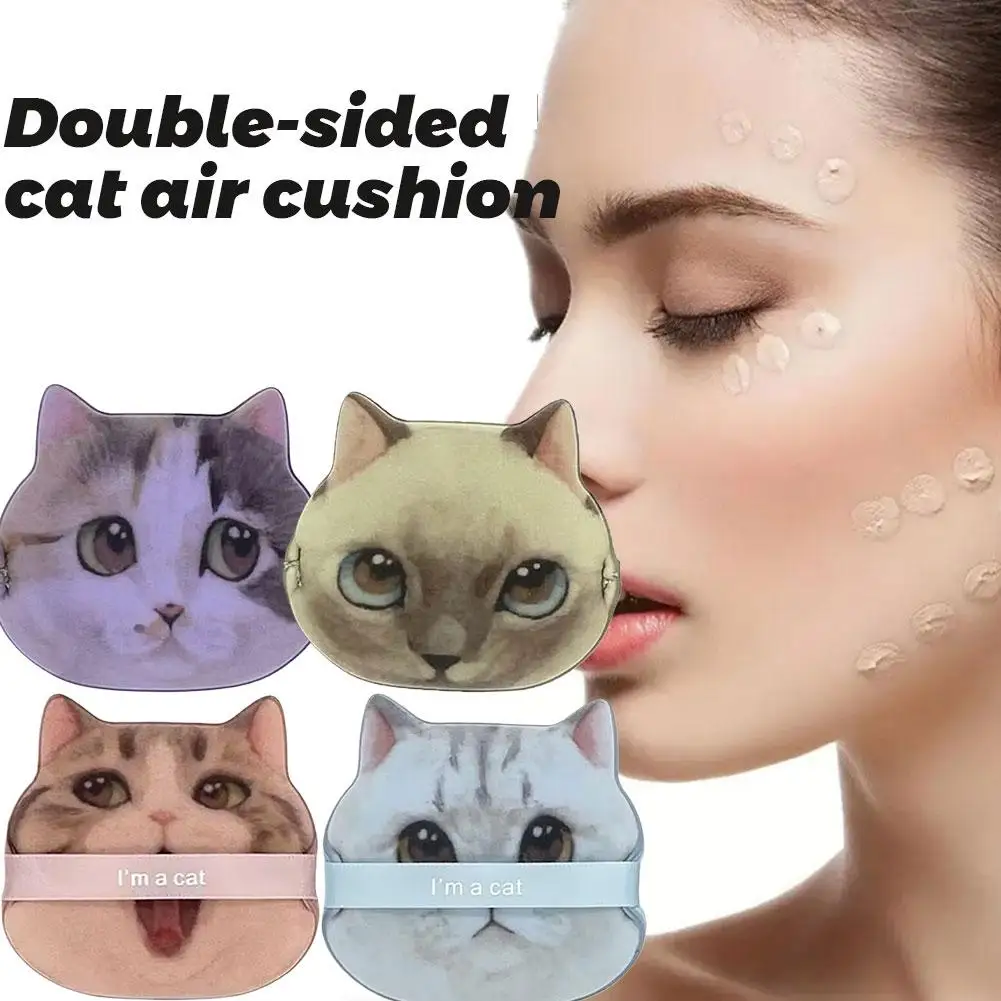 1/4PCS Air Kissen Puderquaste Nette Katze Kosmetische Puffs Hydrophile Nicht-latex Gesichts Foundation Schönheit Werkzeug trocken Nass Make-Up