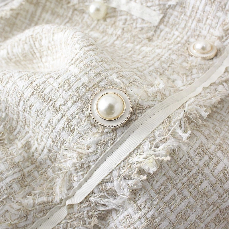 2025 ฤดูใบไม้ร่วงใหม่All-Matching Slim Fitสีทึบเสื้อกั๊กTweedเสื้อกั๊กเสื้อกั๊กผู้หญิงVคอเพิร์ลปุ่มฤดูใบไม้ผลิCardigan