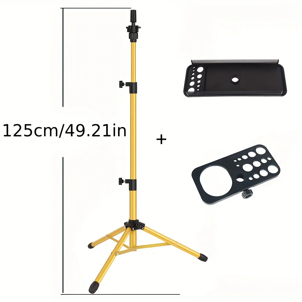 Hair Extension Tray with Wig Stand Tripod Holder