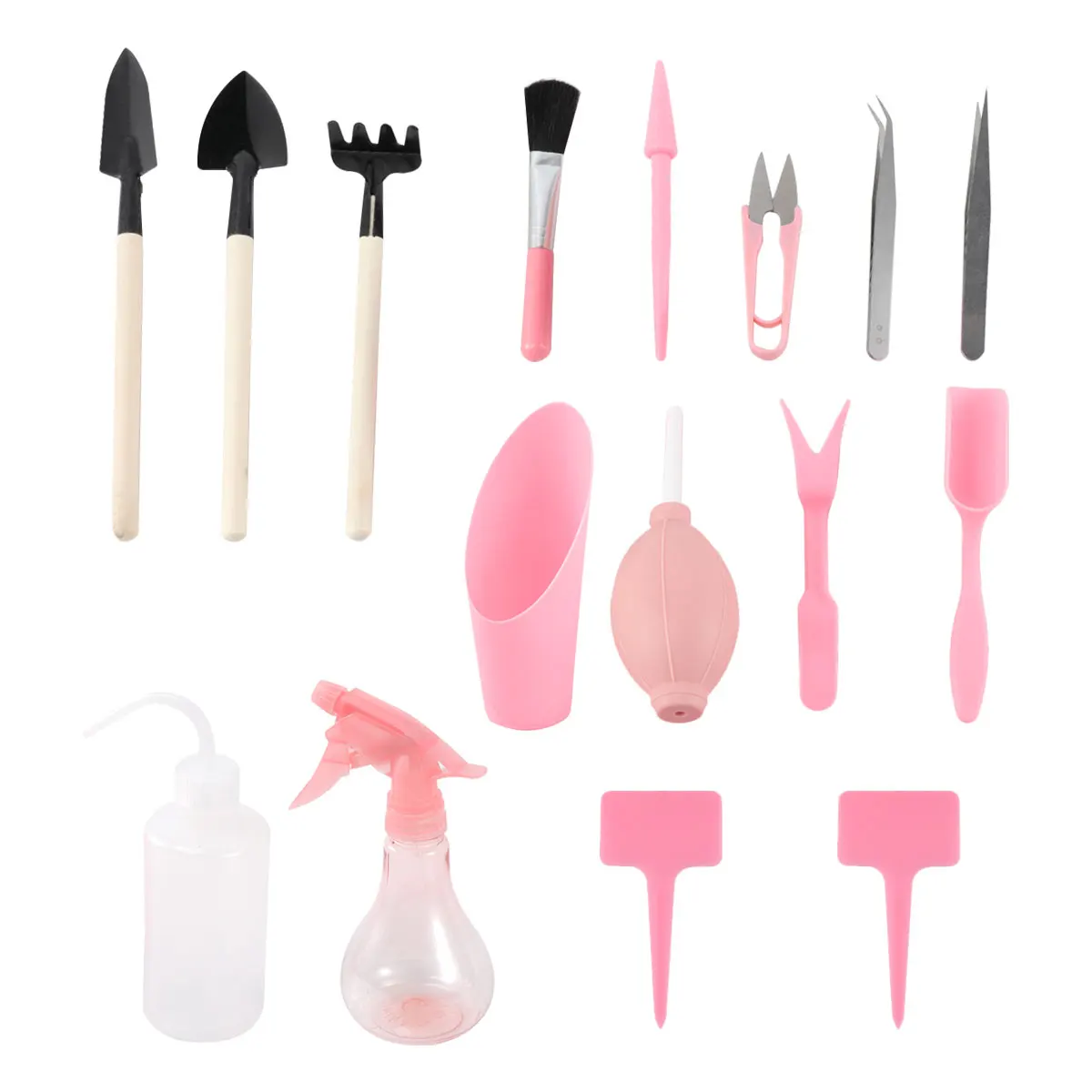 

16 Pcs Planting Tool Set Small Gardening Tools Dibber Succulents Transplanting Trowel Shovel Kit for Home Professional Mini Size