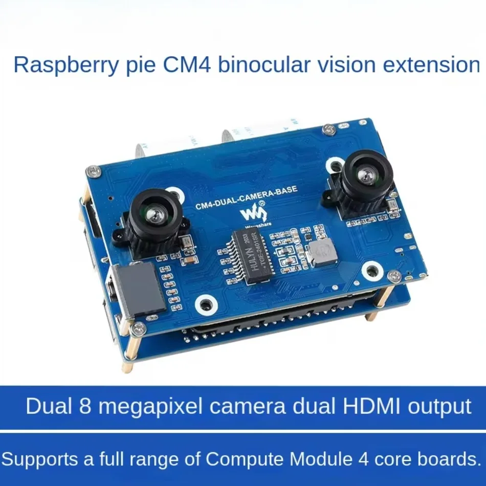 CM4 Binocular Vision Extension 3280*2464 pixels for Compute Module 4 Lite/eMMC Raspberry Pi 8M 4K Gigabit Ethernet Port