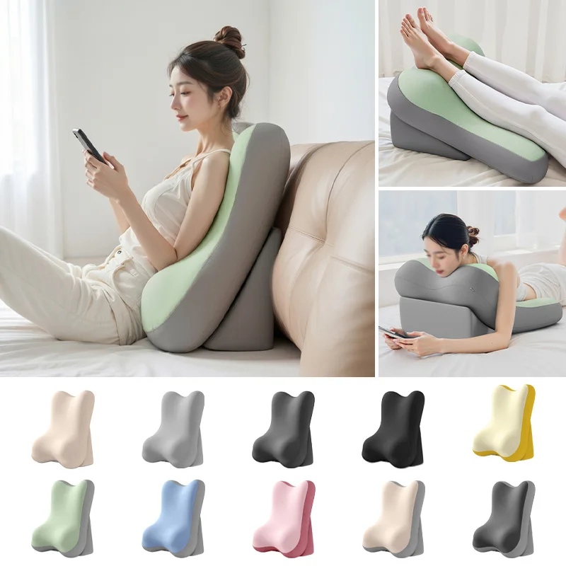 Ergonomic Adjustable Backrest Pillow Multi-functional Neck Waist Support Cushion Reading Pillow for Bed Sofa Home Relax Gaming