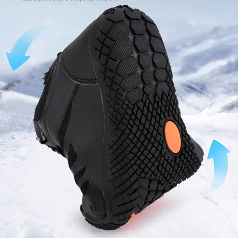 Botas de nieve para hombre y mujer, botas de nieve para senderismo de invierno, zapatos resistentes al agua, antideslizantes, totalmente forradas de piel, botas de senderismo ligeras e informales