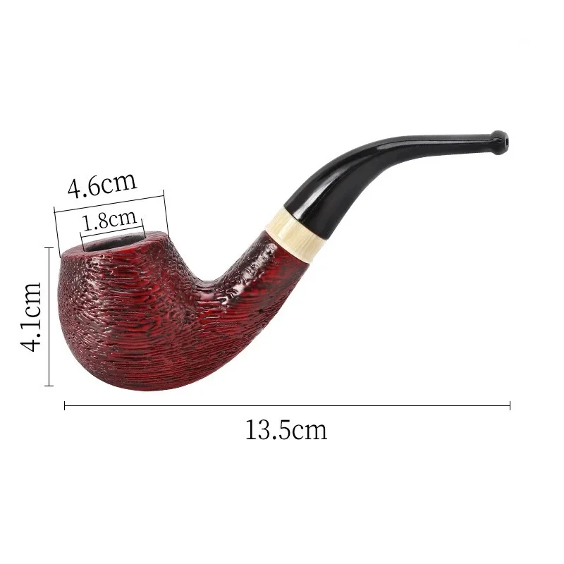 Wooden Tobacco Pipe Bent Type Handmade Retro Smoking Pipe 9mm Filter Pipe Gift for Men