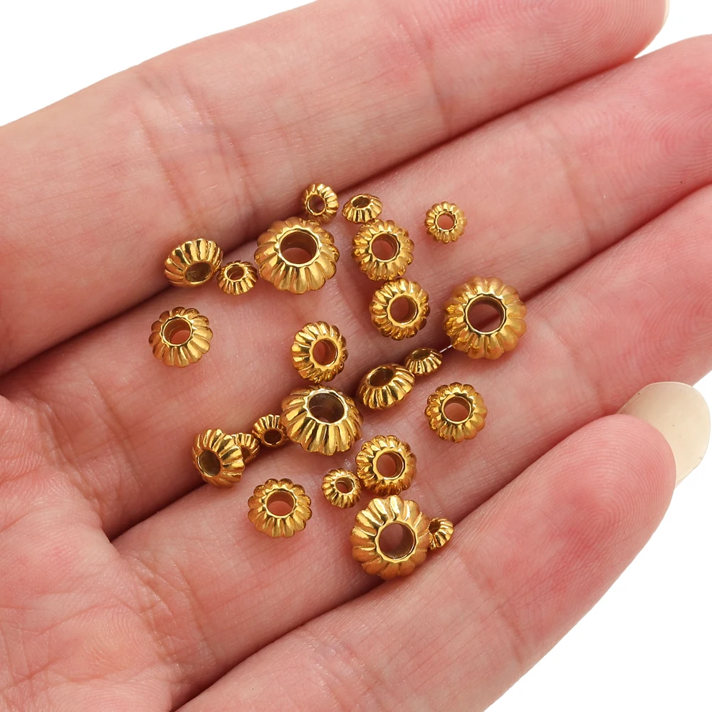 10 pezzi di perline Siilcone in acciaio inossidabile con lenticchie, perline distanziate allentate per la creazione di gioielli, braccialetti con perline fai da te, collana, portachiavi
