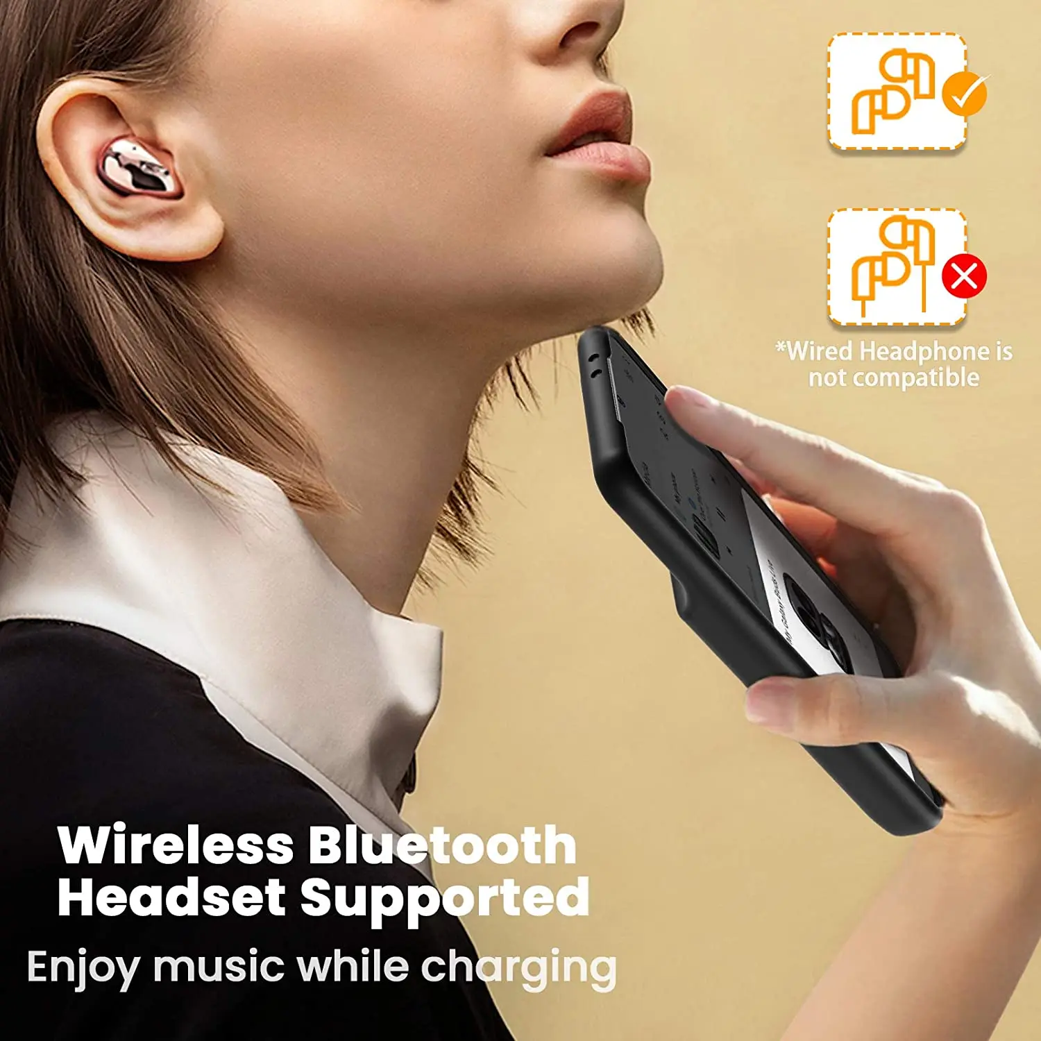 حافظة بطارية لهاتف جالاكسي S21 الترا شحن لاسلكي قوة البنك غطاء هاتف 4800 مللي أمبير في الساعة شاحن محمول بطارية