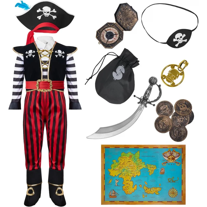 

❤️❤️❤️Spooktacular Creations Halloween Child Pirate Fierce Captain Costume w/Accessories for Halloween Dress Up Parties❤️⭐️❤️