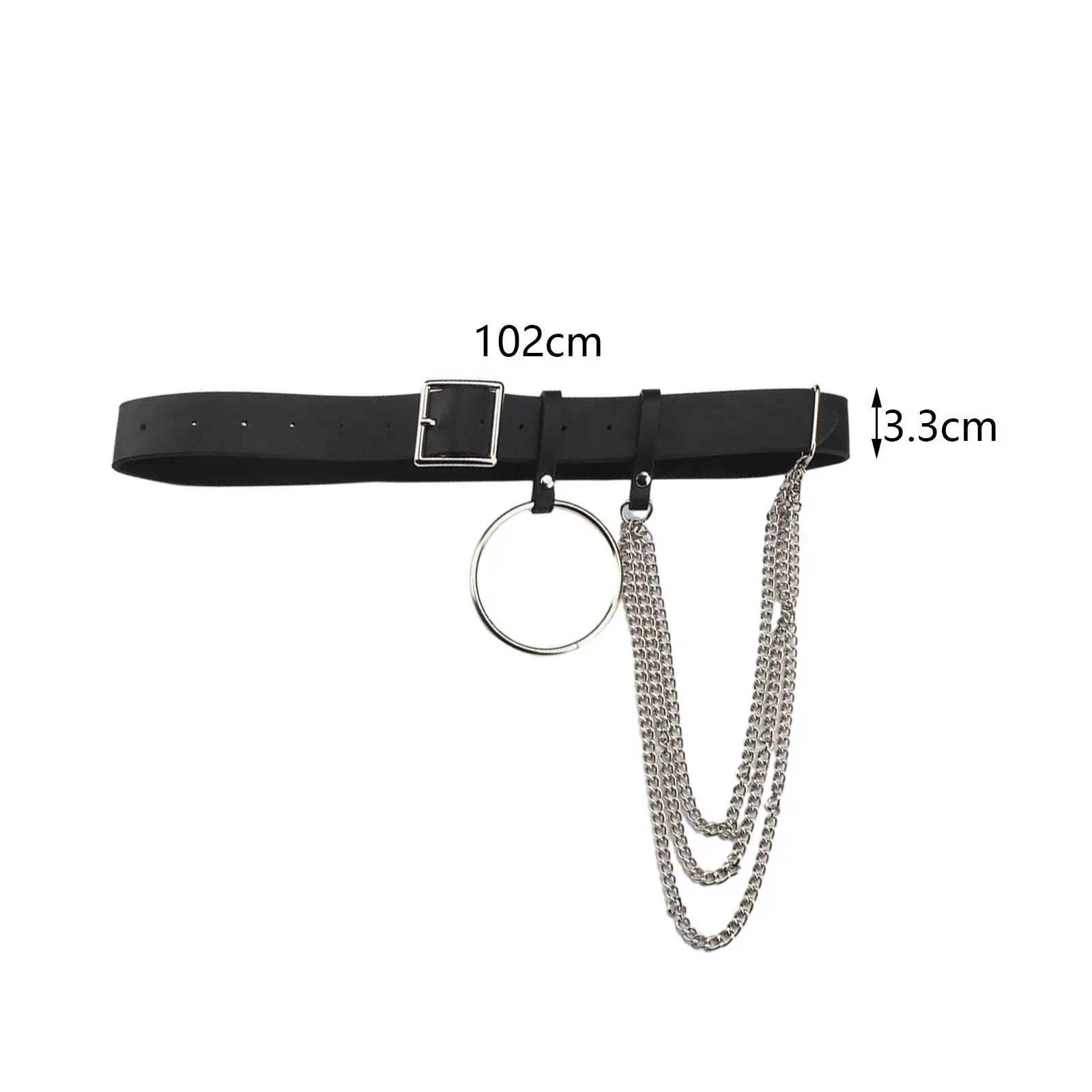 حزام سلسلة معدنية للنساء والفتيات من جلد البولي يوريثان مجوهرات للجسم عتيقة