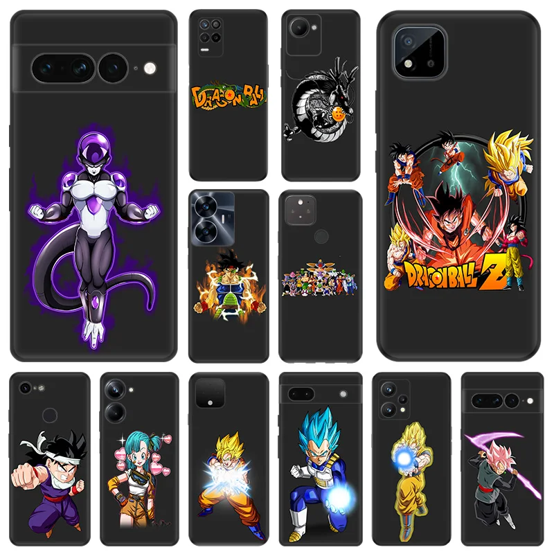 Matte Phone Case for Pixel 8 8a 7 7a 6 6a Moto Edge 20 30 40 Pro OneFusion G200 Dragon Anime balls DBZ Soft Black Cover