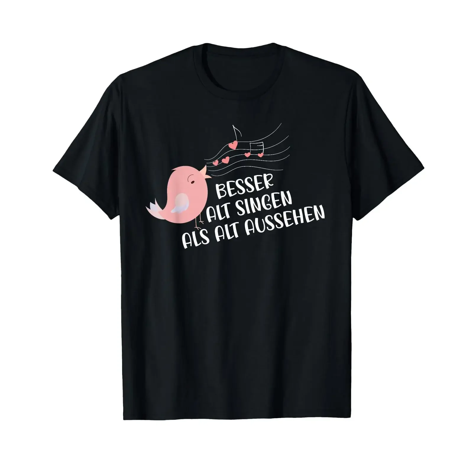 Camiseta para mujer con estampado de coro Sängerin Gesang BESSER ALT SINGEN ALS AUSSEHEN, color negro, vintage, lavada, cómoda y elegante para hombre