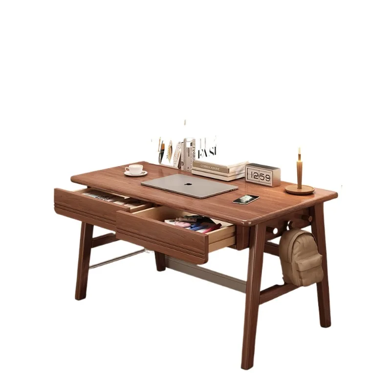 

Student household solid wood writing desk, computer desk side storage desk