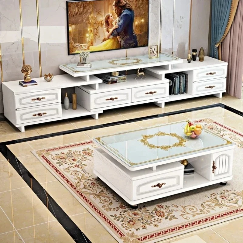Mueble para Centro de Entretenimiento, Mueble para Televisor Simple y Moderno, Mueble de Almacenamiento para TV, Mueble de Vidrio para Sala de Estar, Mueble Nórdico