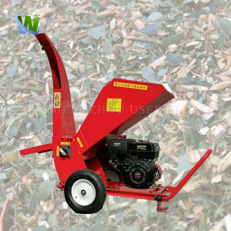 

Mobile Small Movable Manual Forest Used Tree Stump Branches Chipping Chipper Grinder Wood Crusher Shredder