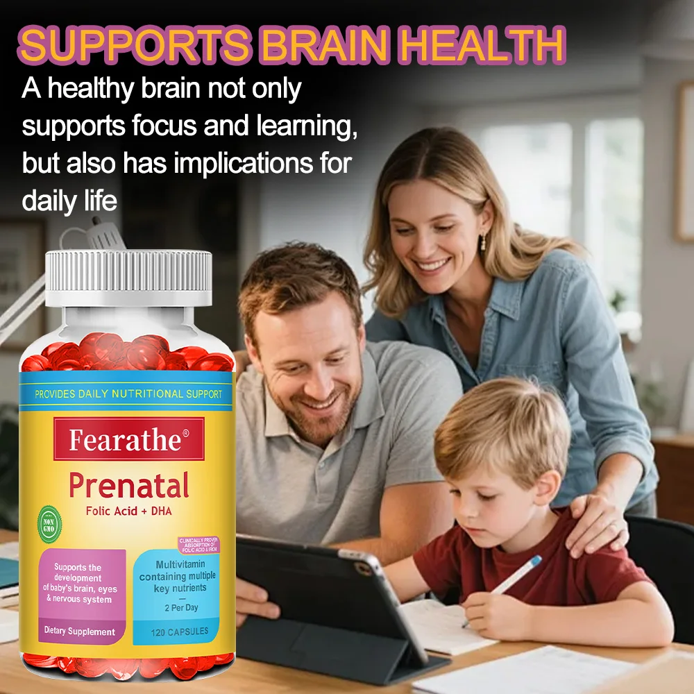 

Prenatal Multivitamin with Biotin and Folic Acid for Enhanced Nutrient Absorption, Gluten-free, Non-GMO, 120 Capsules