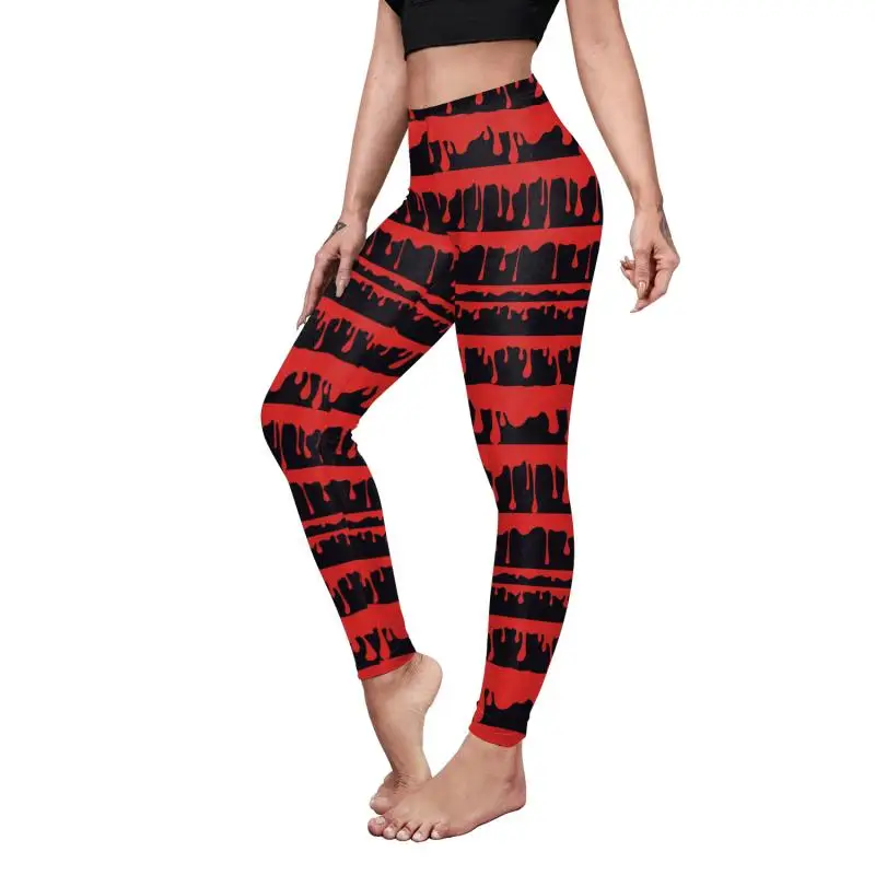 Nadanbao Leggings mit Spinnennetz-Skelett-Print, Halloween-Party, Damenhose, Sommerhose mit mittlerer Taille, weibliche Fitness-Sportstrumpfhose – Detail 21