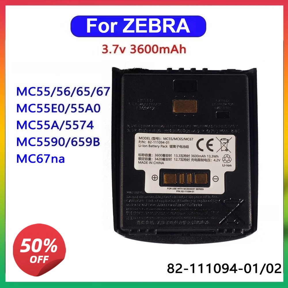 

3600mAh Batteries For Motorola ZEBRA MC55 MC55A0 MC55E0 MC65 MC67 82-111094-01 PDA Barcode Collector Scanner Gun Battery