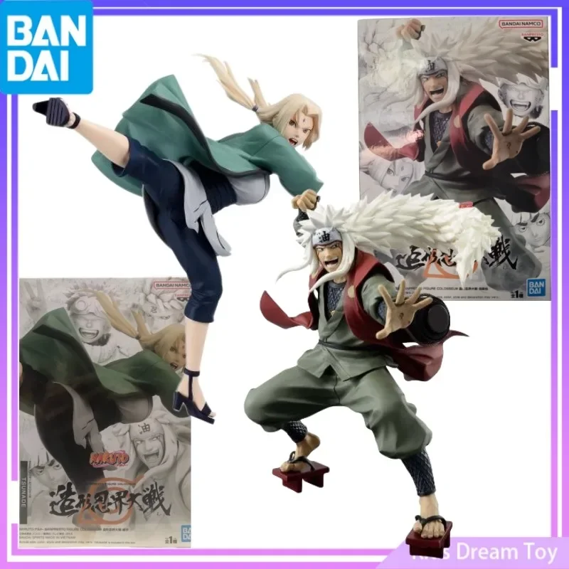 Bandai in Stock Original BANPRESTO FIGURE COLOSSEUM NARUTO Anime Tsunade&Jiraiya Action Figures Toys Collectible Model Gifts Kid