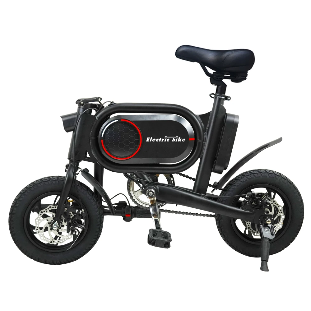 Alucard 12 Inch Air Tire Cycle 15.5MPH Fold Electric Bike With Assist Chain Light Weight For Adults