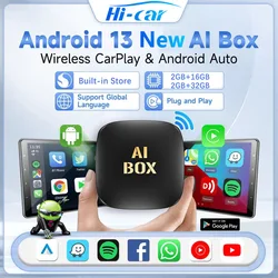 Smart Apple CarPlay AI TV, pudełko Android Smart AI Box bezprzewodowy Adapter samochodowy Android do Netflix YouTube akcesoria samochodowe