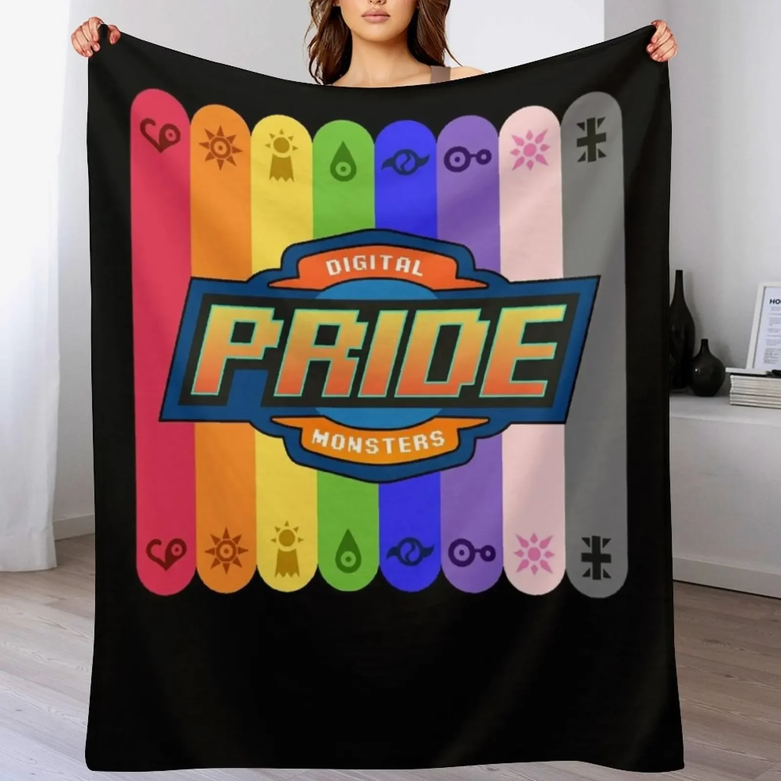 

Digimon Pride Throw Blanket Warm Throw Blanket Gift for Anniversary
