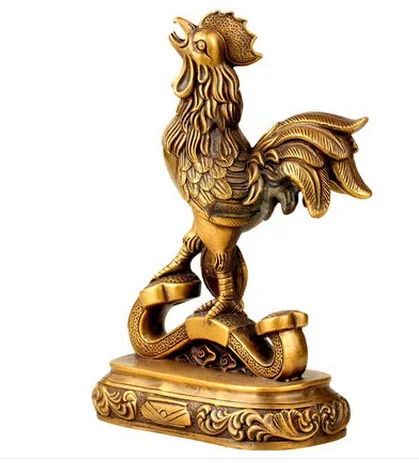 SCY  330+++Chicken Rooster large copper ornaments Ruyi lucky chicken Wang marriage Crafts Ornament