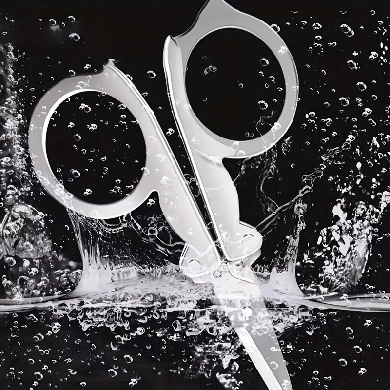 قطعة واحدة من مقصات صغيرة قابلة للطي ومحمولة ومتعددة الوظائف من الفولاذ المقاوم للصدأ للسفر والمنزل ومقص أمان للطلاب #4