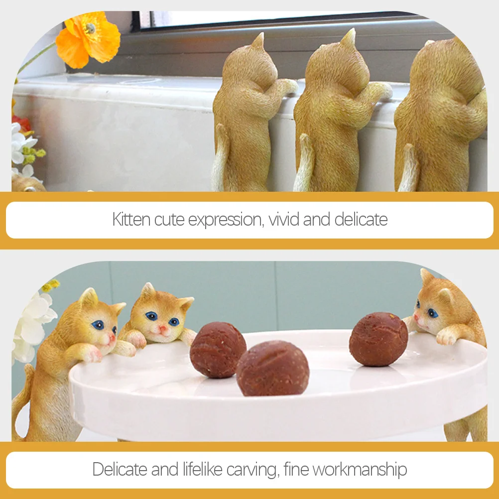 

Hanging Cat Figurine Plant Pot Ornaments Indoor Home Decor Figure for Office Kitten Sculpture Resin Planter Animal