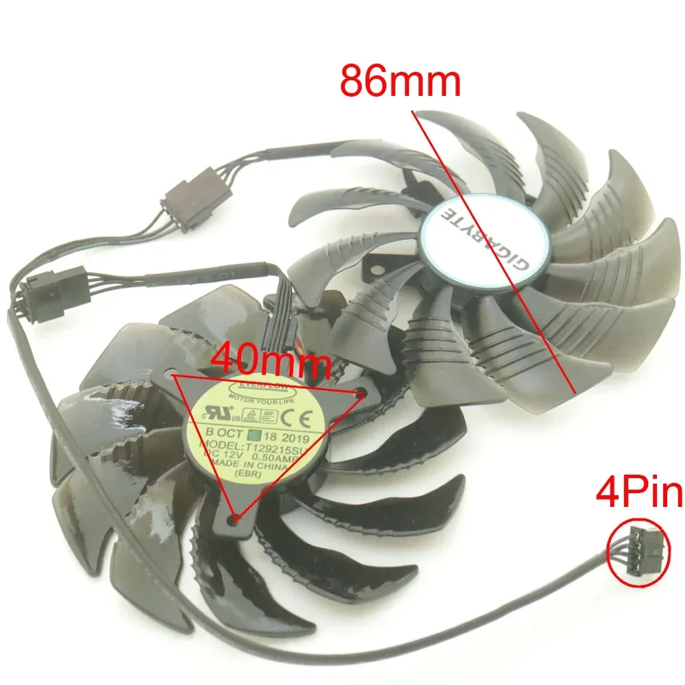 2PCS/Lot T129215SU 12V 0.50A 86mm GPU Fan For Gigabyte RTX4060ti RTX4060 WINDFORCE OC Graphics Card Cooling Fan